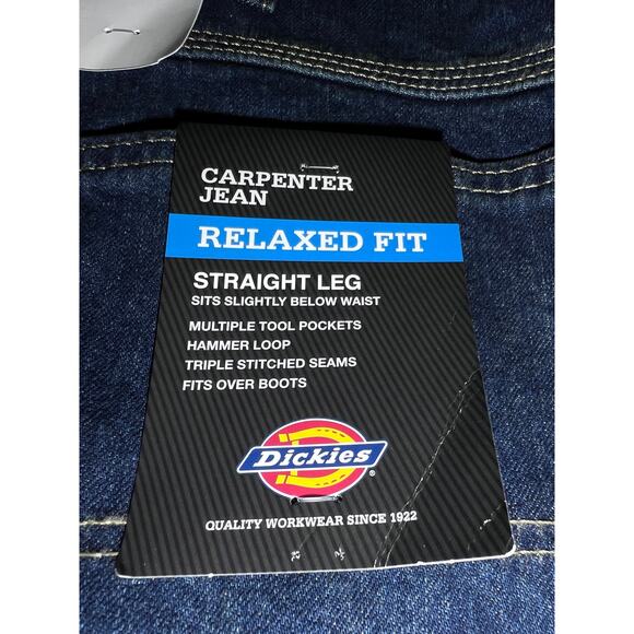 Dickies Relaxed-Fit Carpenter Denim Jeans for Men - 38x32 - Picture 9 of 11